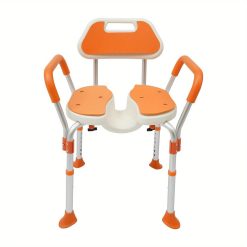 Height-Adjustable Shower Chair with Backrest